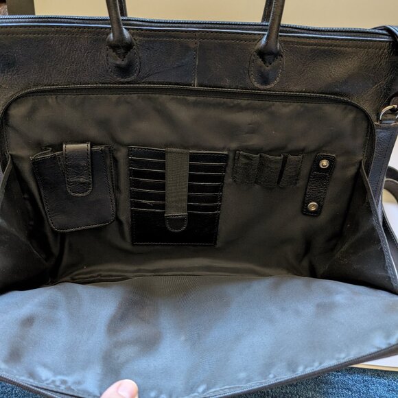 Beautiful Vintage Wilson's Black Leather Laptop Bag in great condition - Picture 7 of 16